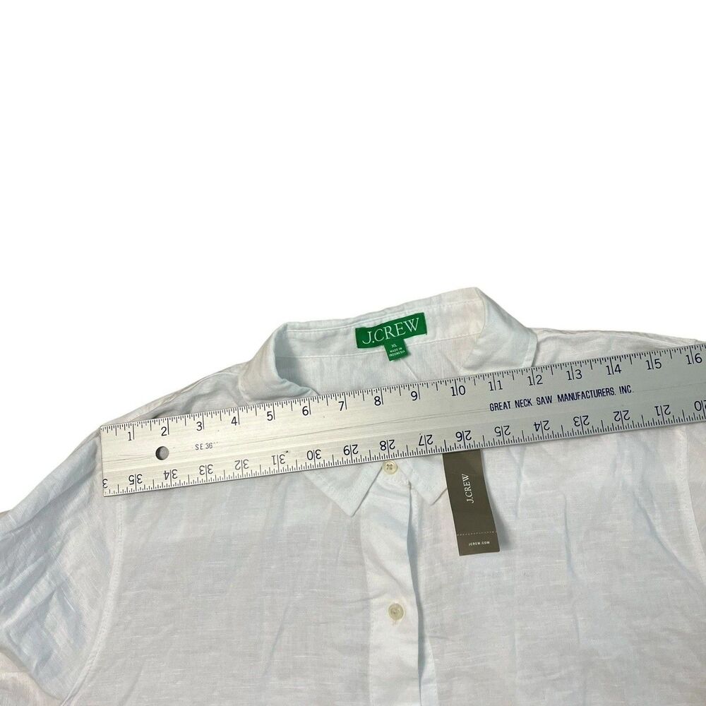 J Crew Cover Up Womens XL White Linen Cotton Button Front Beach Coastal - Picture 8 of 13